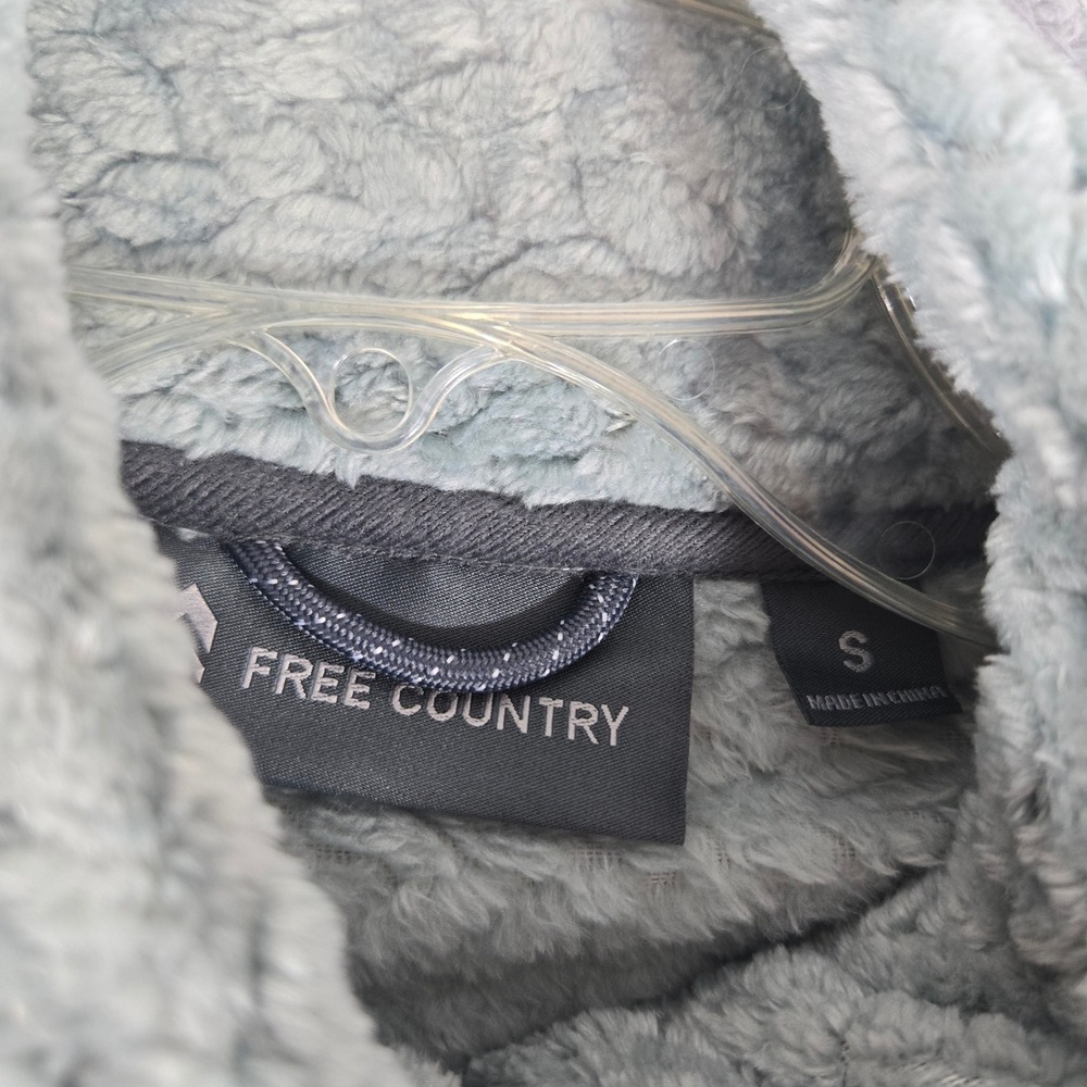 Free Country Butter Pile Fleece Jacket Willow Green Full Zip Faux Fur Small New - Picture 8 of 8